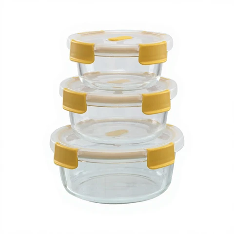 Citylife Lot de 3 boîtes de conservation en verre résistantes à la chaleur - 400/620/960 ml