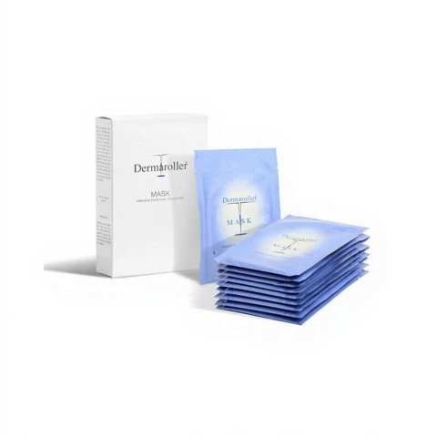 Dermaroller Hyaluronsäure Gesichtsmaske gegen trockene Haut - 1 x 10 Stück (10er Pack) 