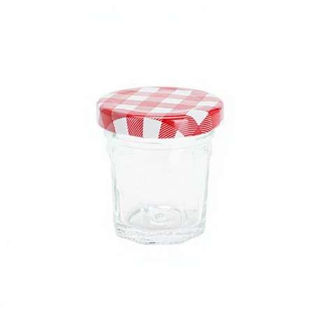 Glazen pot met metalen deksel - mini voedselpot - mini pot - 45 ml - 1 stuk