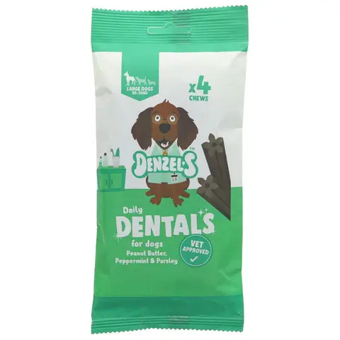 Denzel's - Daily Dentals - For Large Dogs - Peanut Butter， Peppermint - 120G