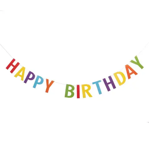 Nutmeg Party Bunting Letter Happy Birthday Multicolour