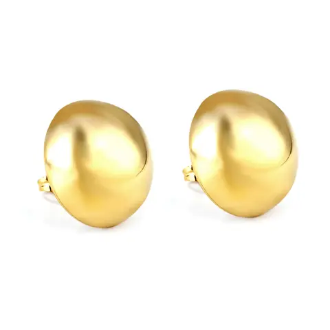 20mm Gold Half-Ball Stud Earrings – 18K PVD Gold Plated Stainless Steel Chunky Dome Studs, Hypoallergenic Minimalist Jewelry