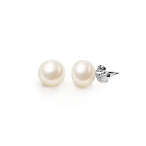 Ever Faith 6mm Cream Freshwater Cultured Pearl Stud Earrings