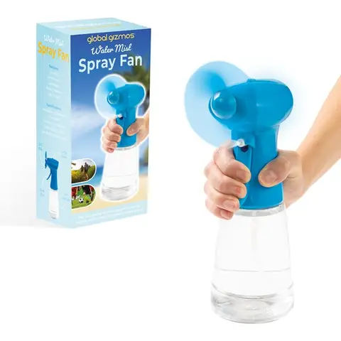 Handheld Water Mist Spray Fan - Blue, Portable, Lightweight, Battery operated - 40239