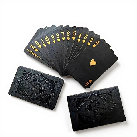 Jeu de cartes Huacan Texas Tycoon en feuilles d'or, jeu de cartes PET luxueux pour les jeux de table Texas Hold'em