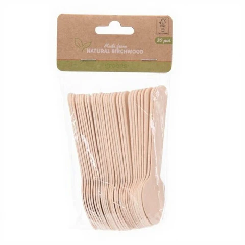 Koopman International Disposable Wooden Spoon - 30pcs