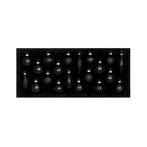 WeRChristmas Black Glass Baubles, 20 Pack