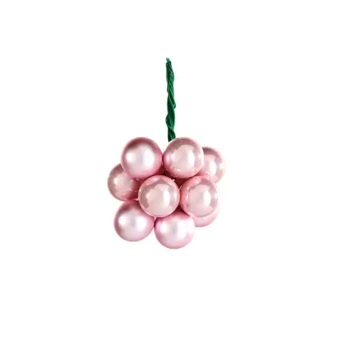 WeRChristmas Baby Pink Glass Berry Cluster Baubles, 10 pack