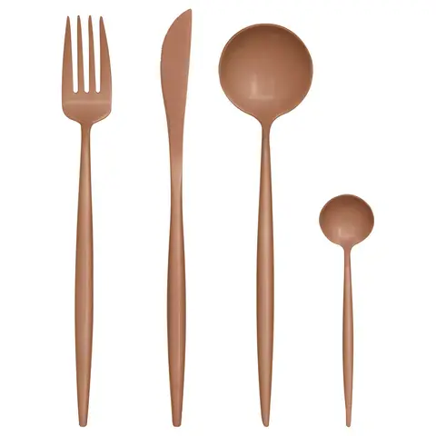 Interiors by Premier 16 Piece Matte Pink Finish Cutlery Set