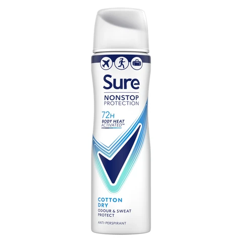 Sure Nonstop Protection Anti-Perspirant Aerosol Cotton Dry 75ml