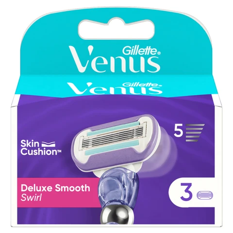 Gillette Venus Deluxe Smooth Swirl Razor Blades x3