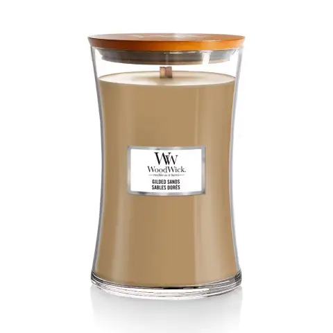 Wood Wick Candle Hourglass Gilded Sands 609g