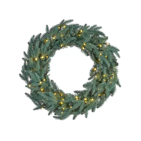 WeRChristmas Pre-Lit Blue Mixed Pine Wreath, 60 cm