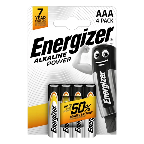 Energizer AAA Power Alkaline Batteries – Pack of 4