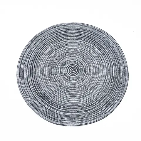 Placemats Woven Cotton Round Blue 4pcs