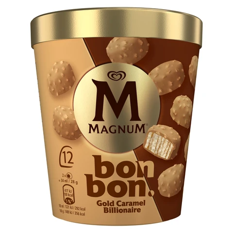 Magnum Bonbons Gold Caramel Billionaire 12 Pack 204ml