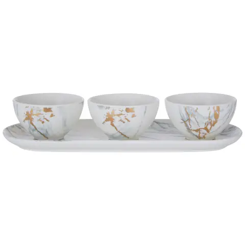Maison by Premier Marble Luxe Dip Bowls with Tray Set