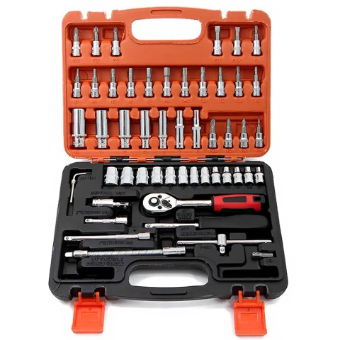Huacan 53-teiliges Ratsche-Steckschlüssel-Werkzeugset – Autoreparatur-Toolbox, Multifunktionsset