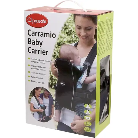 Clippasafe Carramio Baby Carrier 0-12 Months 1 Pack Black