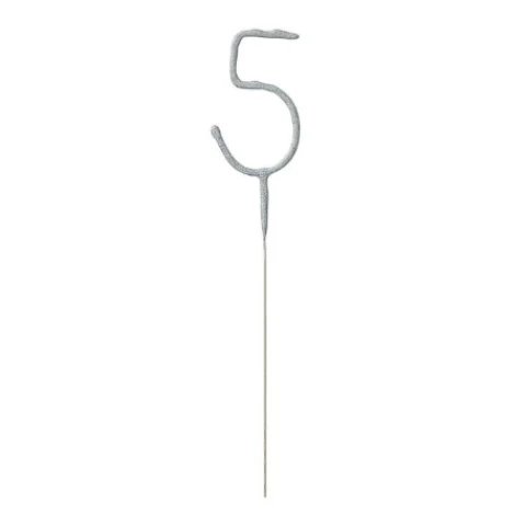 Morrisons Cake Candle Sparkler Number 5 Silver