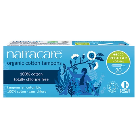 Natracare Organic Cotton Tampons Regular Normal 20 Pack