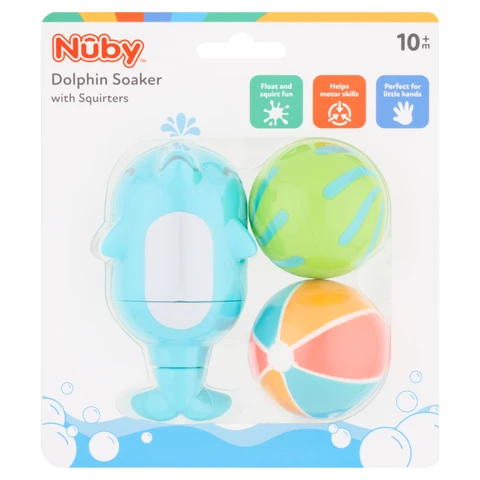 Nuby Dolphin Soaker & Squirters Baby Bath Toy 10+ Months