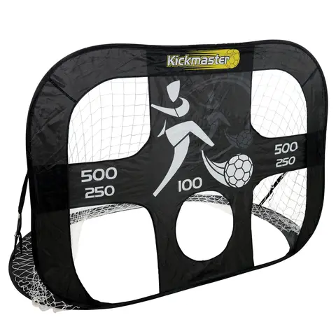 Kickmaster Football Kids Goal with Target Sheet Quick Up Large Black