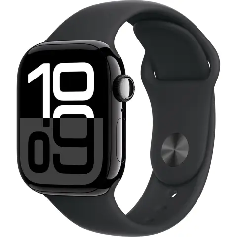 Apple Watch Series 10 - GPS - 42mm - Jet Black Aluminium Case w/ Black Sport Band (M/L)