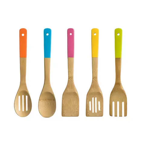Essentials by Premier 5pc Multicolor Bamboo Kitchen Utensil Set