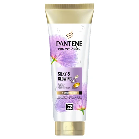 Pantene Silky & Glowing Conditioner with Biotin & Keratin Reconstruct 275ml