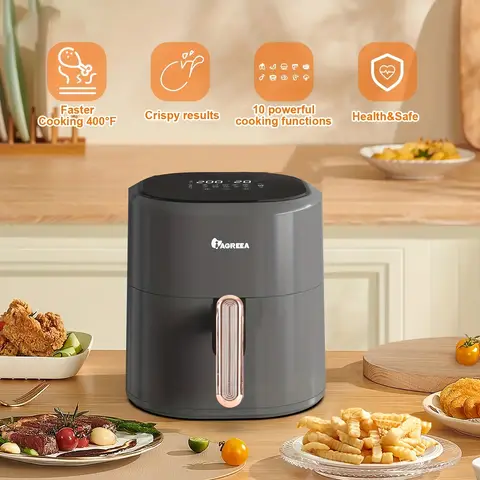 Iagreea Smart Air Fryer - 4.7L, Grey, 10 Functions, Low Fat Roast