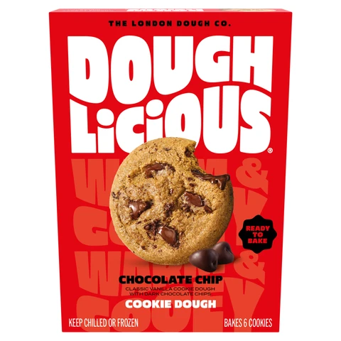 Doughlicious Chocolate Chip Ready to Bake Cookie Dough 204g