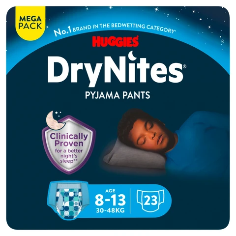 Huggies Drynites Pyjama Pants 8-13 Years Boy Mega 23 Pack