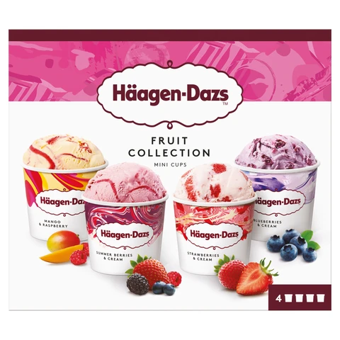 Häagen-Dazs Mini Cups Fruit Collection Ice Cream 4 x 95ml