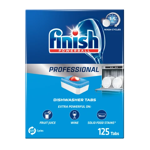 Finish Professional All In One Dishwasher Tabs, 125 Tabs