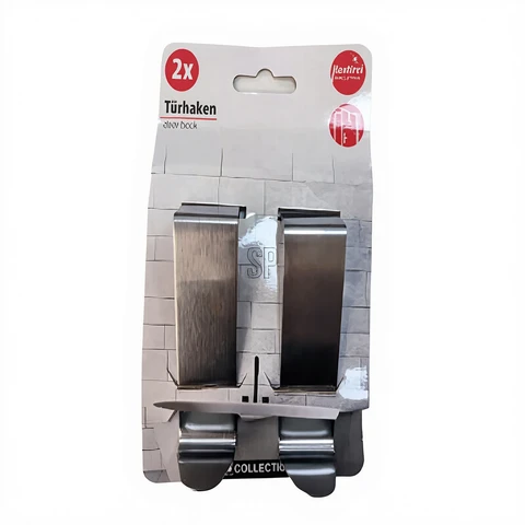Türhaken Edelstahl Set 2 Stk 80x50x2