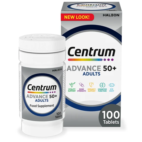 Centrum Advance 50 Plus Multivitamin Daily Wellness Support Tablets - 100 Tablets