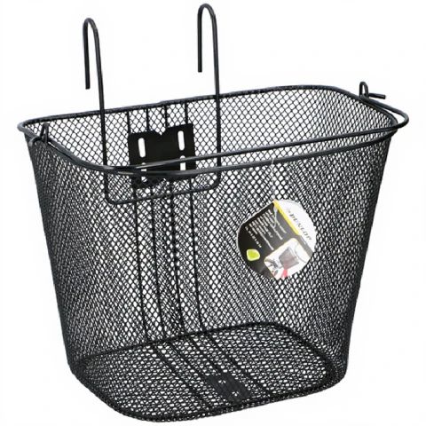 Dunlop Fahrrad-Lenkerkorb, Einkaufskorb mit Metallhaken, Schwarz, 20 l, 25 x 34 x 26 cm