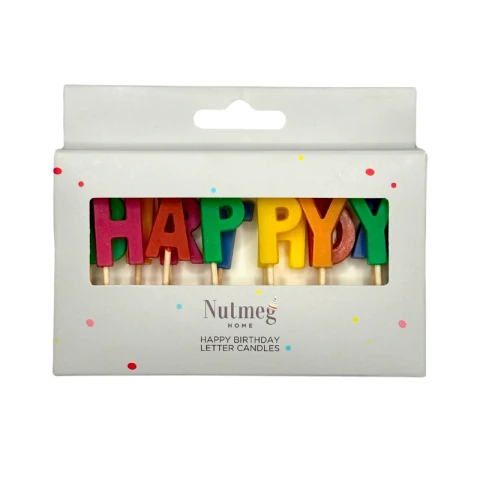 Nutmeg Cake Candles Happy Birthday Multicolour