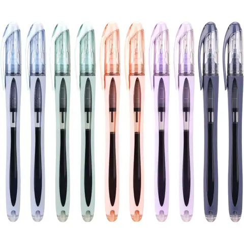 WRITECH Liquid Ink Rollerball Pens: 0.5mm Black Extra Fine Point Needle Tip Journaling Pens,10 Pack