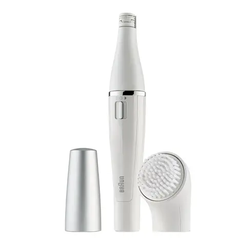 Braun FaceSpa SE810, Face Epilator and Cleansing Brush,100% Waterproof, White