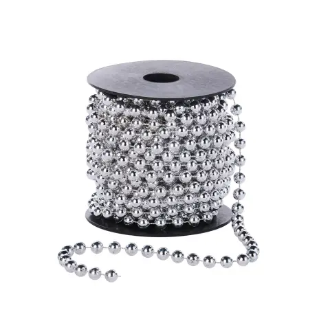 WeRChristmas Beaded Christmas Tree Garland, Silver, 10 m