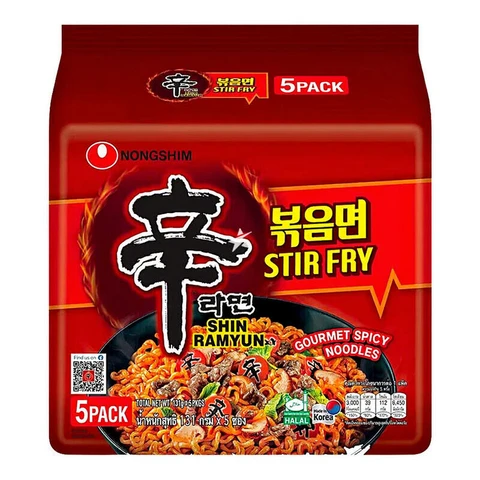 Nongshim Instantnudeln Shin Stir-fry Ramyun 5x130g 5er-Pack Gebratene Nudeln