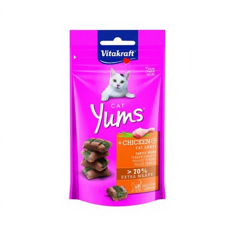 vitakraft - Cat Yums mit Huhn und Katzengras 40g