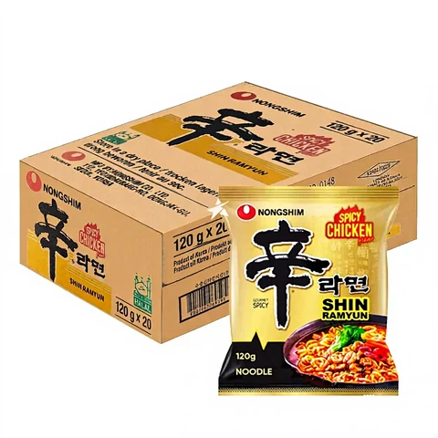 Nongshim Shin Ramyun Scharfes Hühnchen-Instant-Nudeln 20x120g 1 Karton (20 Stück)