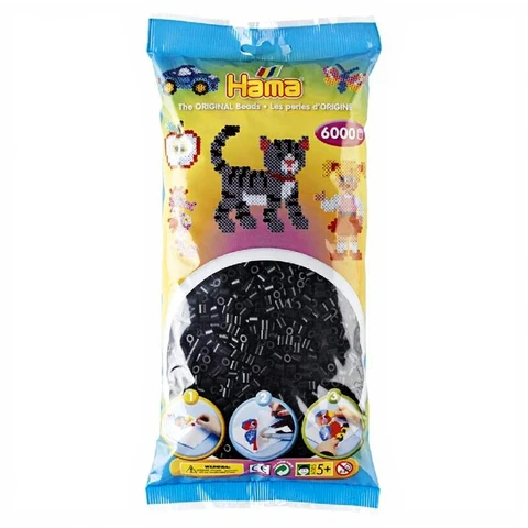 Hama 205-18 Bügelperlen Schwarz 6000 Stück