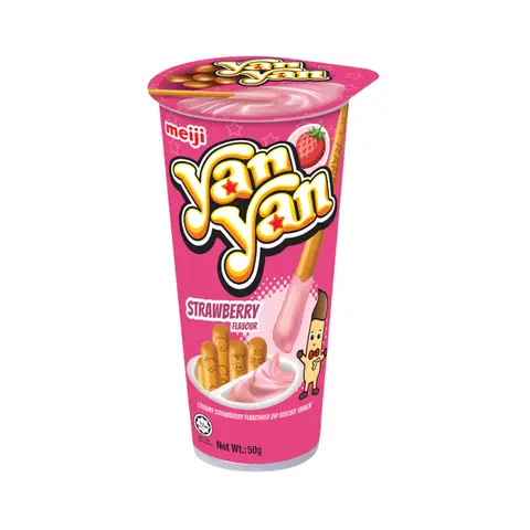Meiji Yan Yan Biscuit Sticks with Strawberry Flavoured Dip 50g