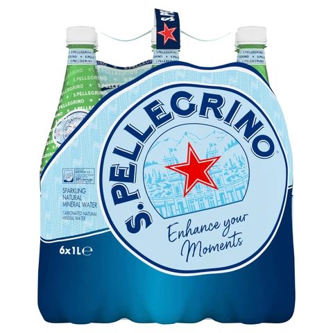 San Pellegrino Sparkling Natural Mineral Water 6 X 1Litre