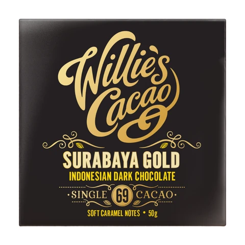 Willie's Cacao Surabaya Gold, Indonesian 69% Dark Chocolate, Soft Caramel Notes 50g
