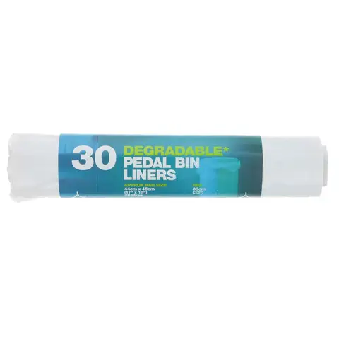 D2W  Pedal Bin Liners 20L  100% Degradable, 44x46cm  30 Bags